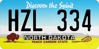 ND license plate HZL334
