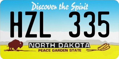 ND license plate HZL335