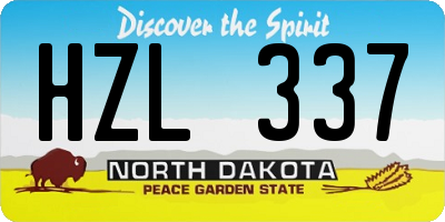 ND license plate HZL337
