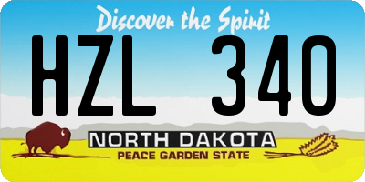 ND license plate HZL340
