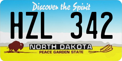 ND license plate HZL342