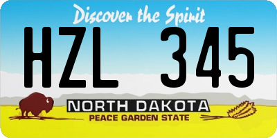 ND license plate HZL345