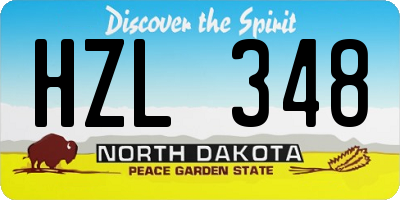 ND license plate HZL348