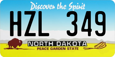 ND license plate HZL349