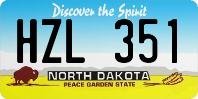 ND license plate HZL351