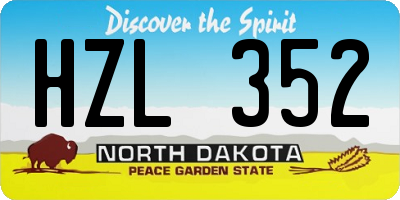 ND license plate HZL352