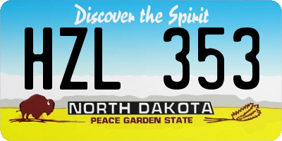 ND license plate HZL353