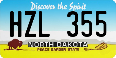ND license plate HZL355