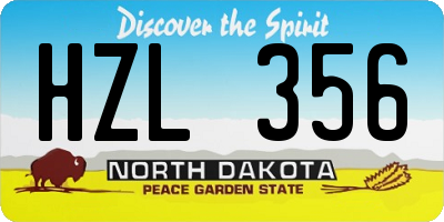 ND license plate HZL356