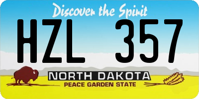 ND license plate HZL357