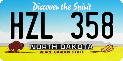 ND license plate HZL358