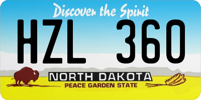 ND license plate HZL360