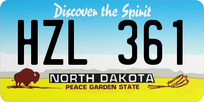 ND license plate HZL361
