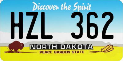 ND license plate HZL362