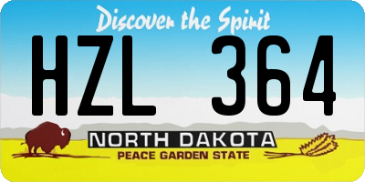 ND license plate HZL364