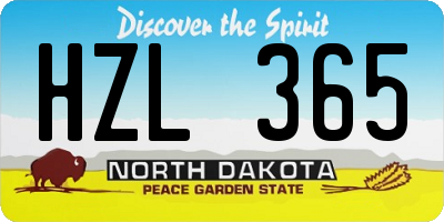 ND license plate HZL365