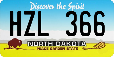 ND license plate HZL366