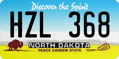 ND license plate HZL368