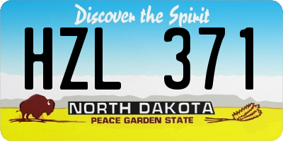 ND license plate HZL371