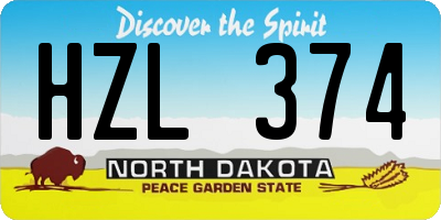 ND license plate HZL374
