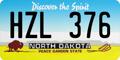 ND license plate HZL376