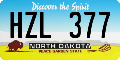ND license plate HZL377