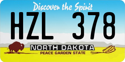 ND license plate HZL378