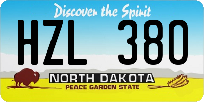 ND license plate HZL380