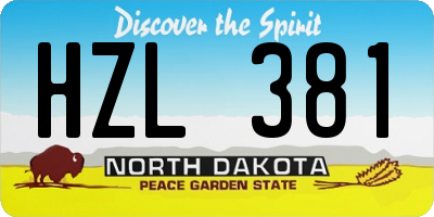 ND license plate HZL381