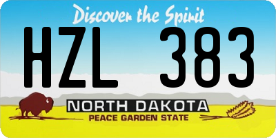 ND license plate HZL383