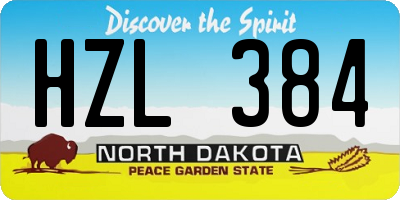 ND license plate HZL384