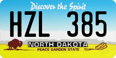 ND license plate HZL385