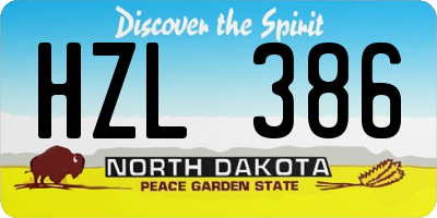 ND license plate HZL386