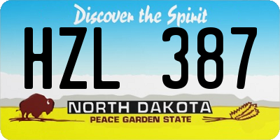 ND license plate HZL387