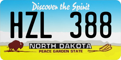 ND license plate HZL388