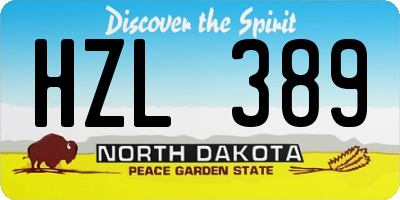 ND license plate HZL389