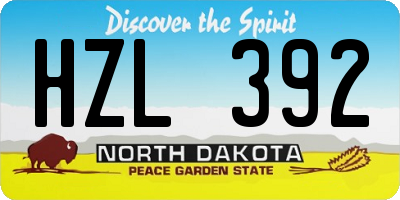 ND license plate HZL392