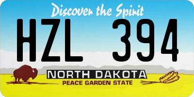 ND license plate HZL394