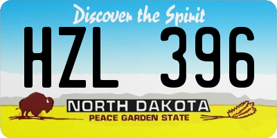 ND license plate HZL396
