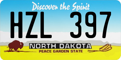 ND license plate HZL397