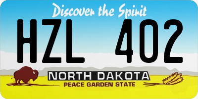 ND license plate HZL402