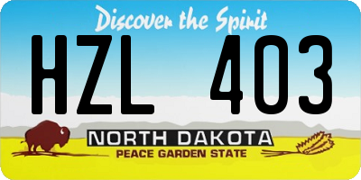 ND license plate HZL403