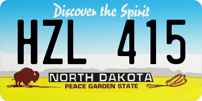ND license plate HZL415
