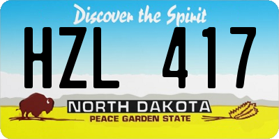 ND license plate HZL417