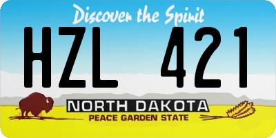 ND license plate HZL421