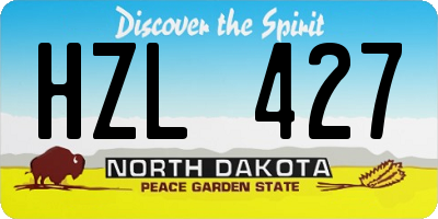 ND license plate HZL427