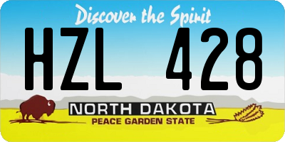 ND license plate HZL428