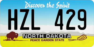 ND license plate HZL429