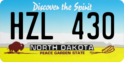 ND license plate HZL430