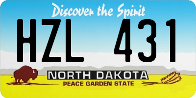 ND license plate HZL431